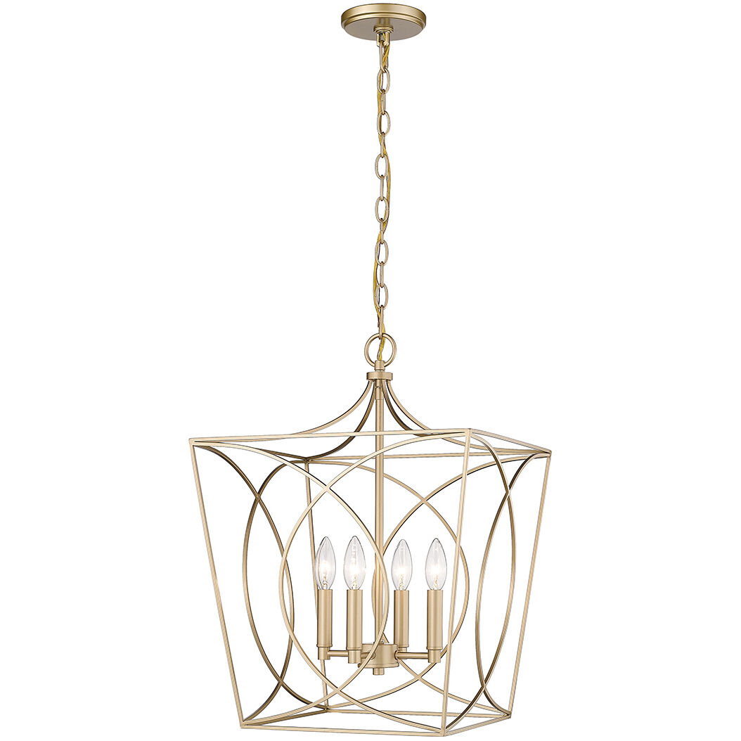 Tracy 4 Light 16 inch Painted Modern Gold Pendant Ceiling Light